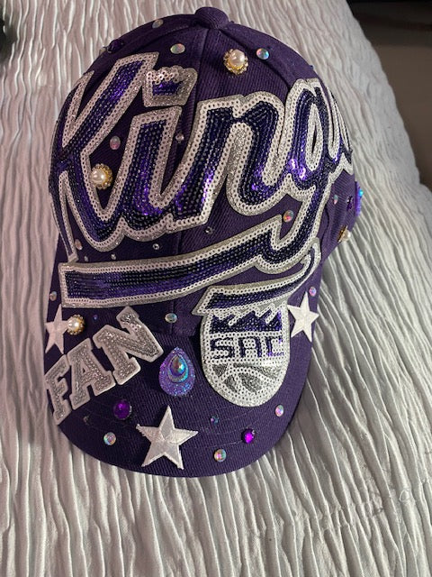 Sacramento Kings Custom Fan Hat – Purple & White 1-of-1 Snapback by Mrs. Sparkle | True Hustler 4 Lyfe Exclusive