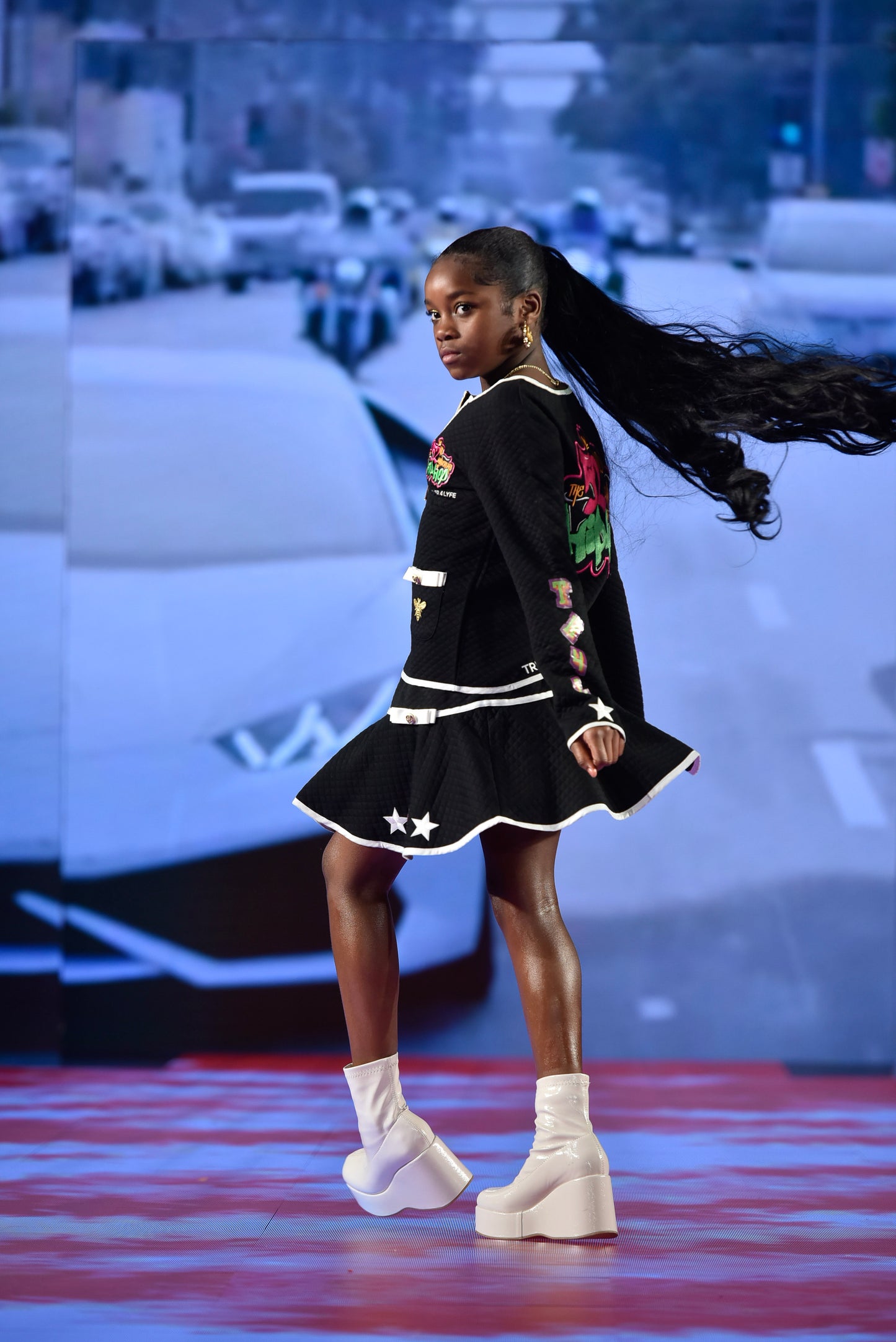 TH4L Youth "Runway Royalty" Black 2-Piece Skirt Set – Size 12/14 (NYFW 2025 Exclusive)