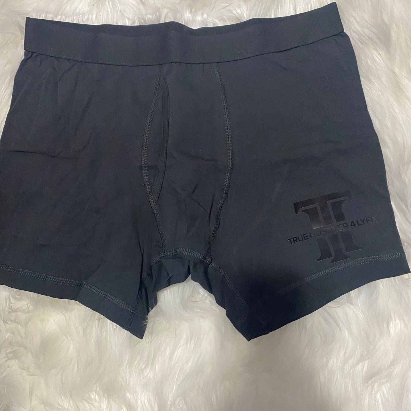 Men's Dark Gray Boxer Brief Set with White Tee and Black Hustler Logo (LIMITED EDITION)