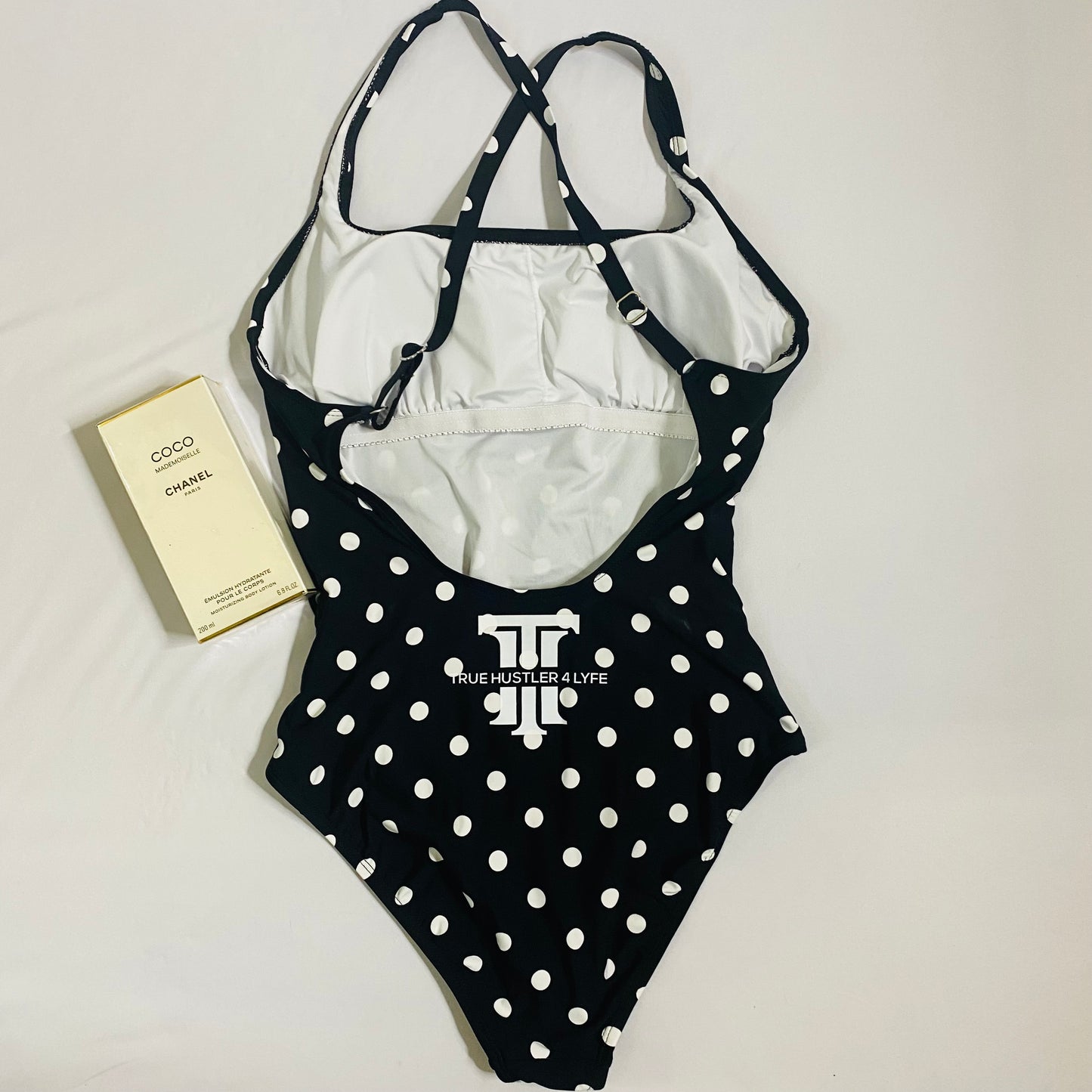 Timeless Elegance: Women's Black Polka Dot Swimsuit