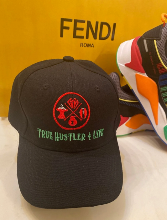 True Hustler 4 Lyfe" Black History" Backstrap Baseball Hat (Original)