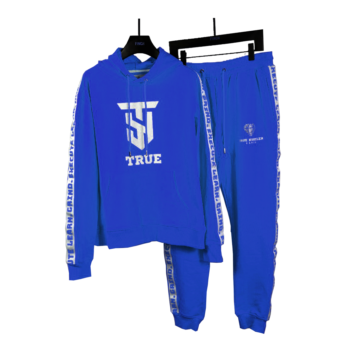 True Hustler 4 Lyfe "LGE" Collection Legendary Blue 2 Piece Luxury Jogging Suit ( Unisex)