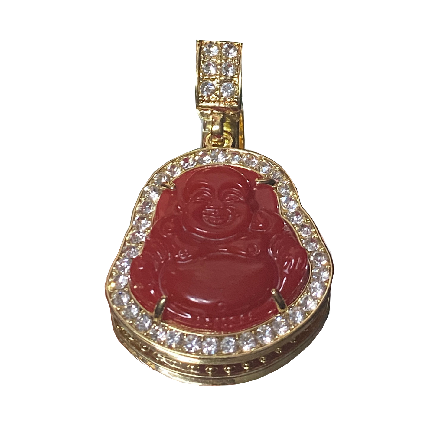 Red Buddah Pendant - Handcrafted and Vibrant