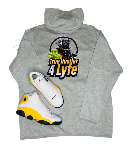 The" Original" True Hustler 4 Lyfe Light Grey 2- Piece Jogging Suit (Unisex)