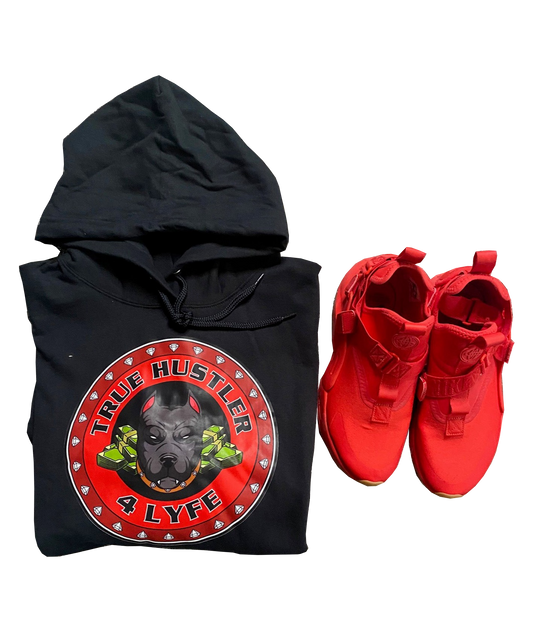 Black Luxury Hoodie with Red Grind Logo