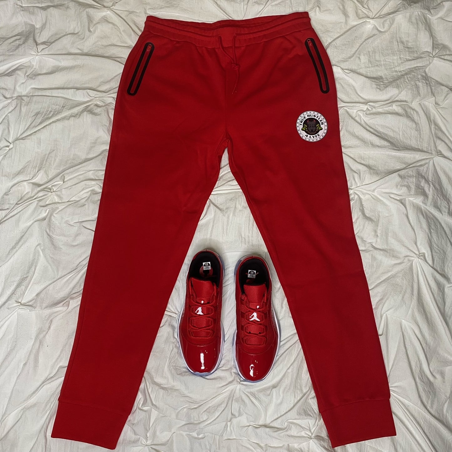 The True Hustler 4 Lyfe Grind Red 2- Piece Tech Jogging Suit ( Unisex)