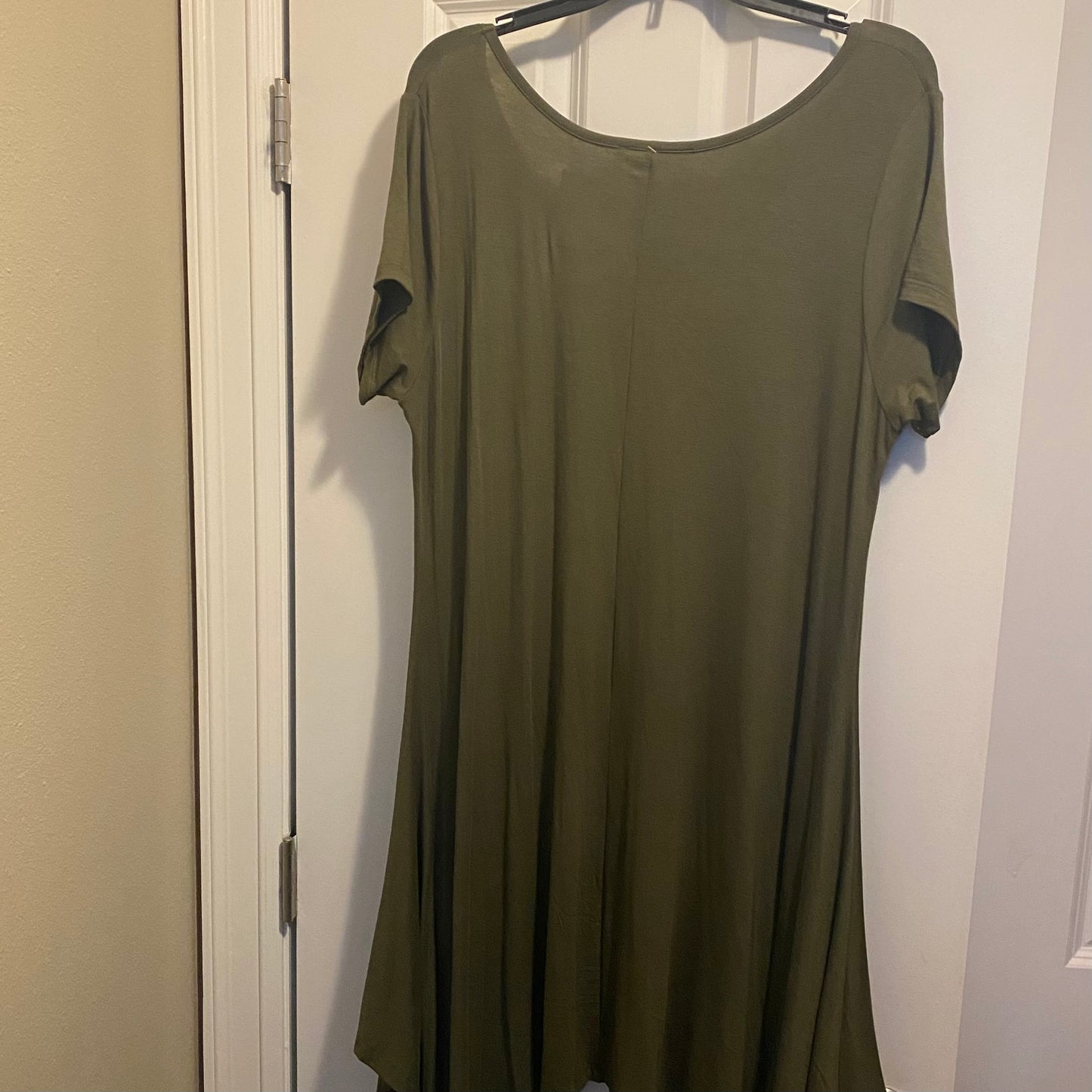 Women's Olive Green Cotton Maxi Dress  ( Large)