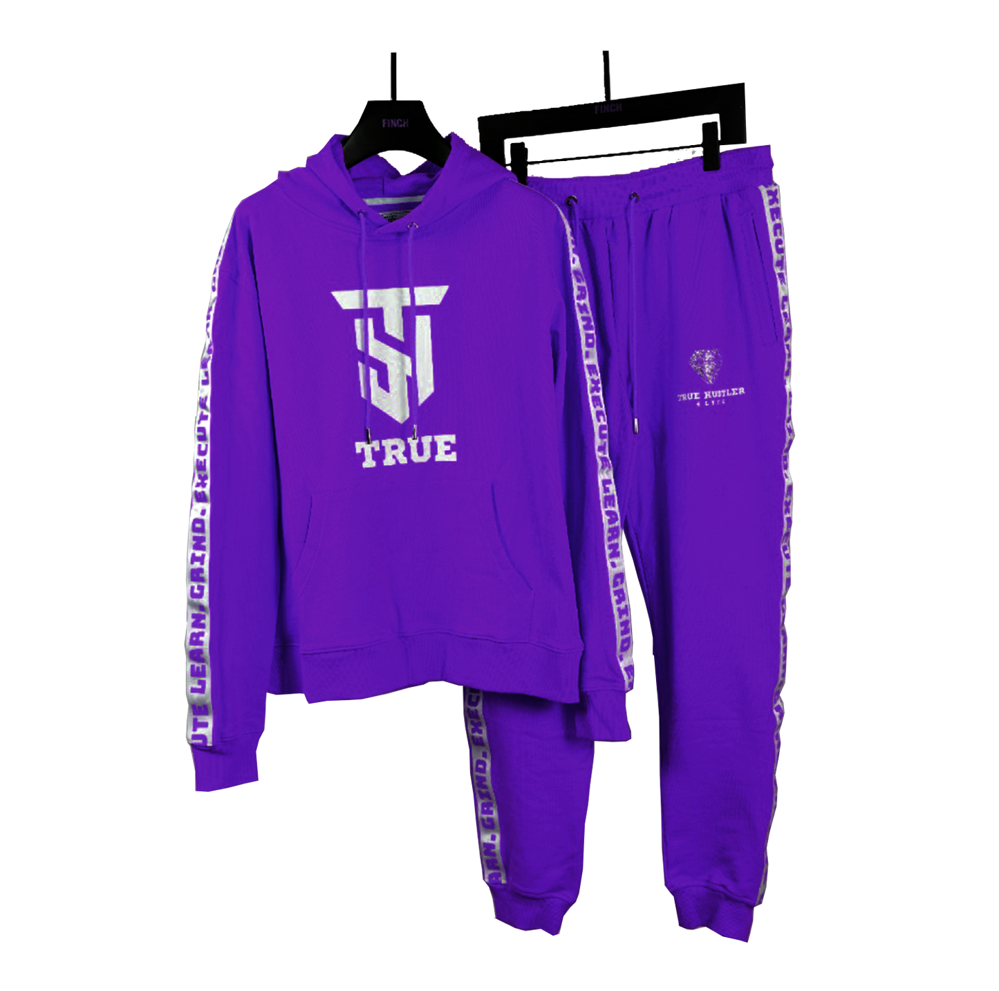True Hustler 4 Lyfe "LGE" Collection Purple 2 Piece Luxury Jogging Suits ( Unisex)