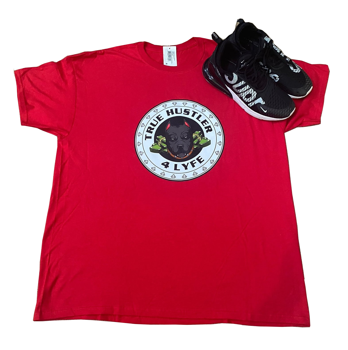 "TH4L Grind Collection Unisex Graphic Tees - Red Heavy Duty Cotton T-Shirt and White Grind Logo Tee"